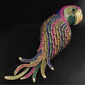 ✨Gorgeous Large Rhinestones Parrot Brooch